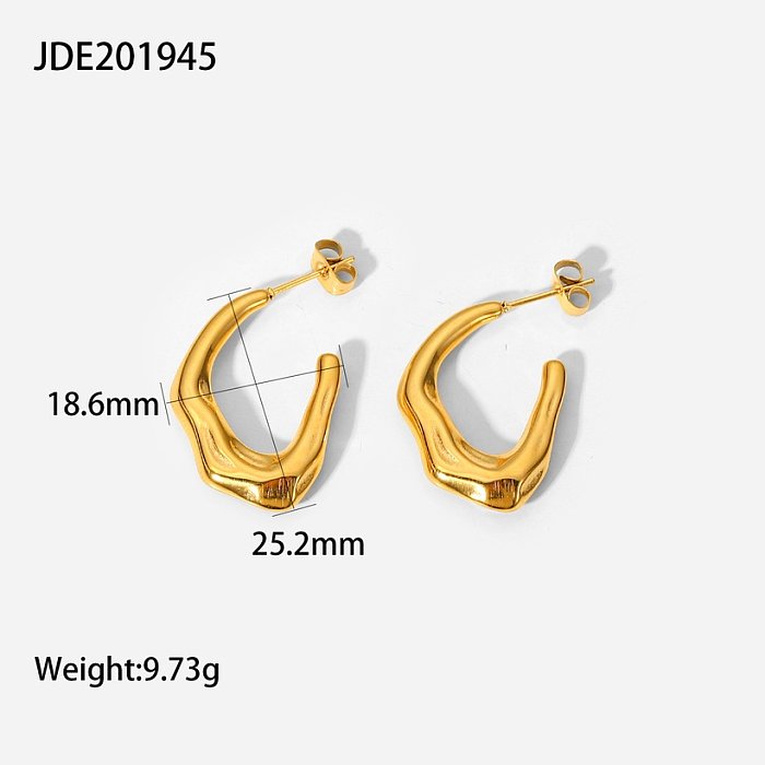 fashion irregular shaped Cshaped stainless steel earrings wholesale