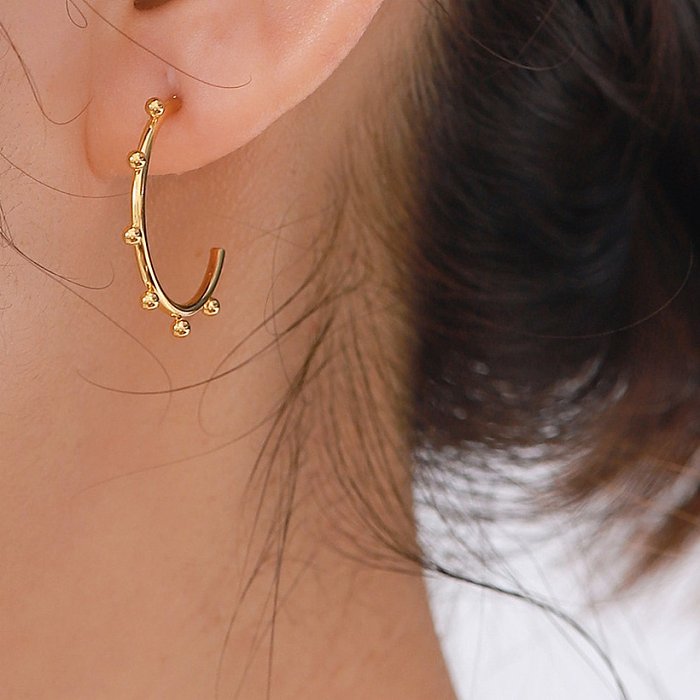 Einfache Art-Edelstahl-geometrische Muster-Ohrringe Tägliches Galvanisieren Ungesetzte Edelstahl-Ohrringe