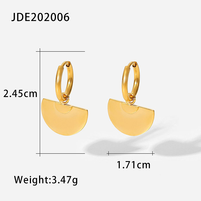 Pendientes colgantes de circón geométrico de acero inoxidable chapado en oro de 18 quilates estilo vintage