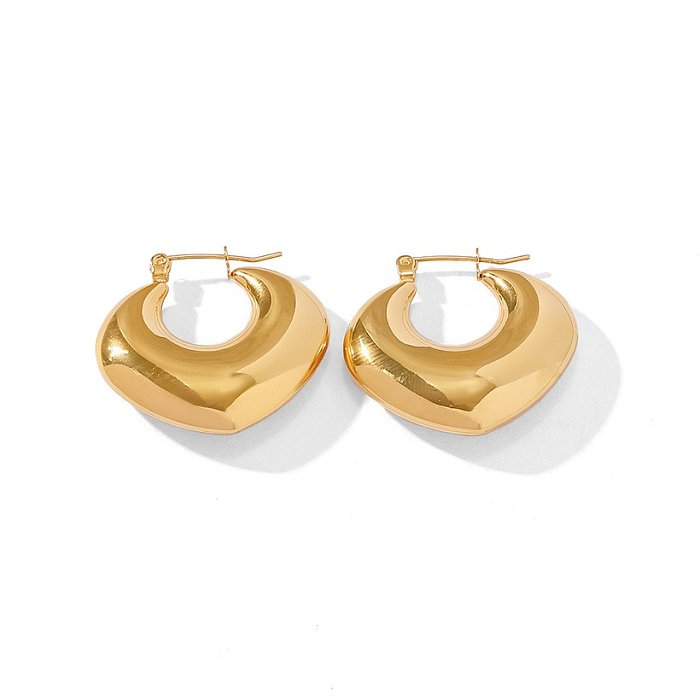 Simple Style Geometric Stainless Steel Earrings Gold Plated Stainless Steel Earrings
