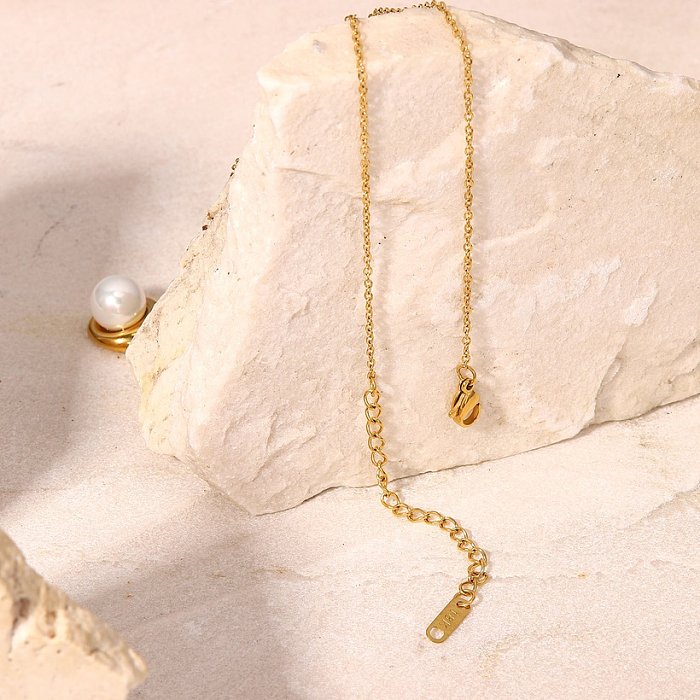 Art- und Weisewasser-Tropfen-Perle 18K Gold überzog hängende Edelstahl-Halskette