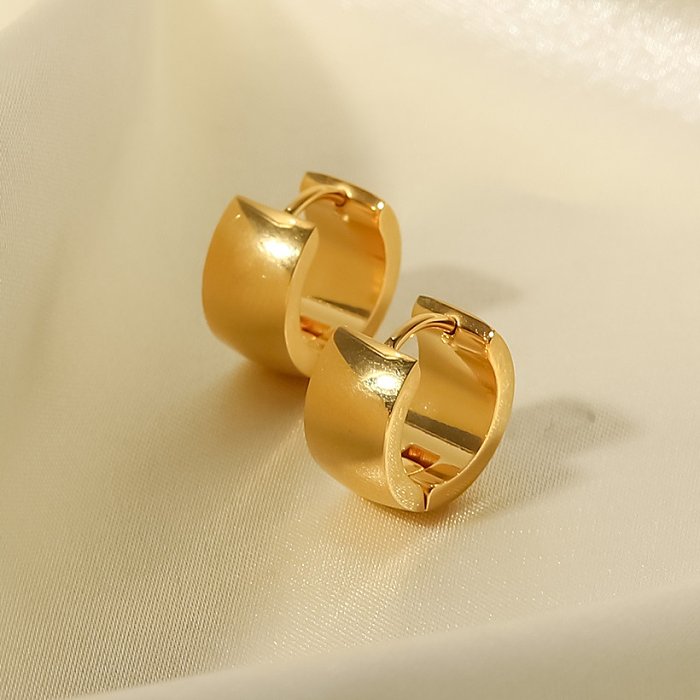 Brincos fashion de aço inoxidável de cor sólida Brincos de aço inoxidável banhados a ouro