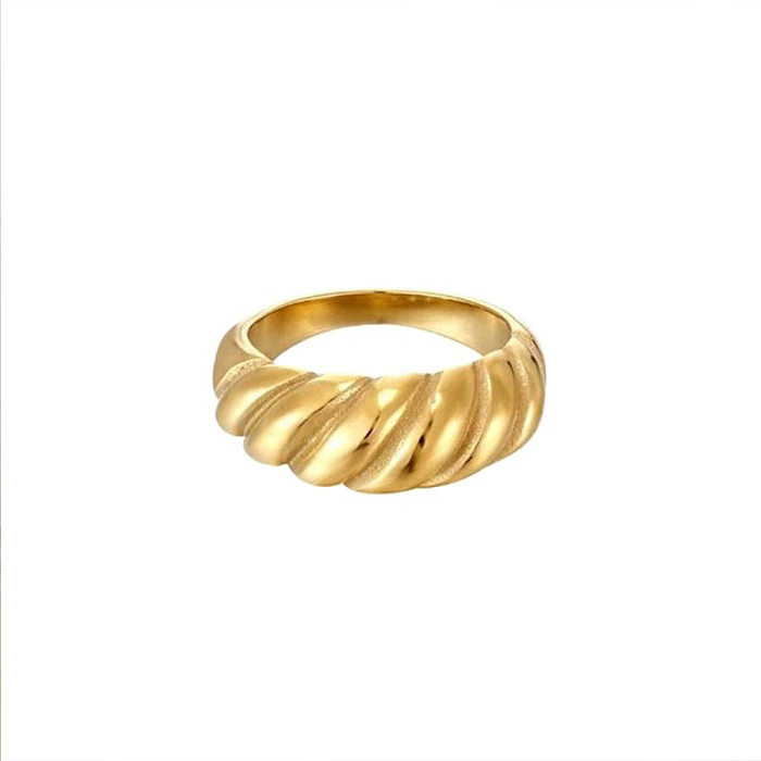Fashion plating stainless steel croissant ring