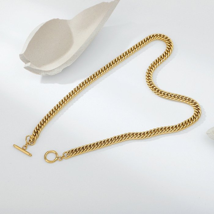 Cuban Thick 14K Gold Plated Stainless Steel Necklace