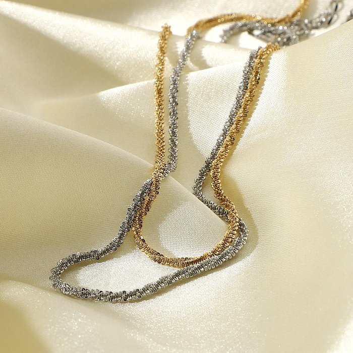 new sparkling glitter stainless steel clavicle chain