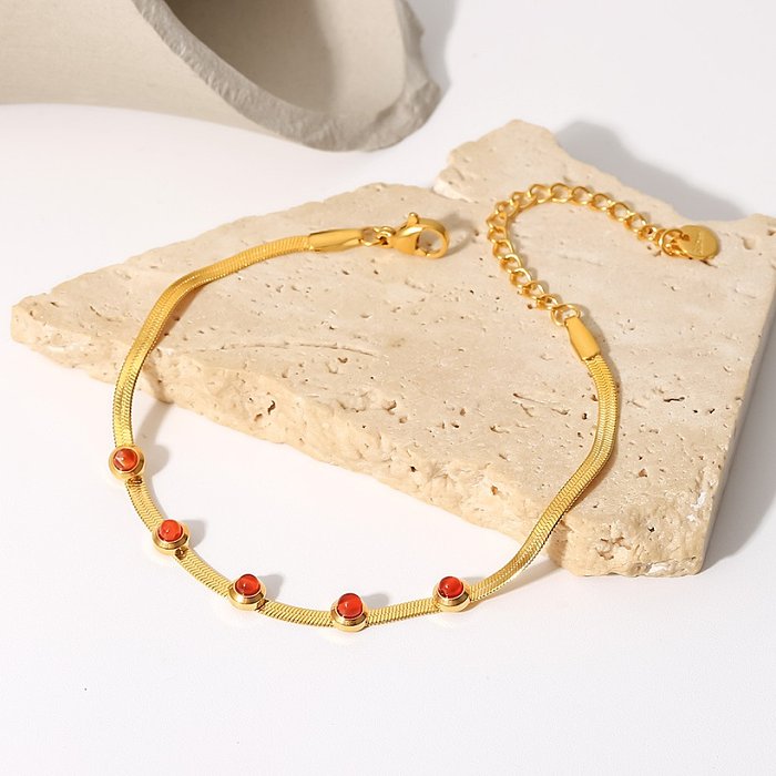 Fashion Geometric Stainless Steel Bracelets Gold Plated Zircon Stainless Steel Bracelets