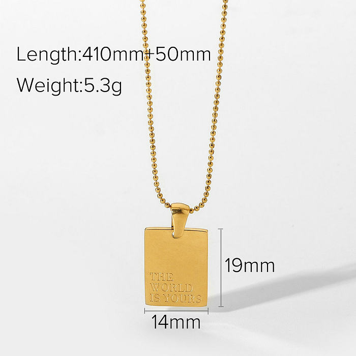 European and American Ins Internet Celebrity Necklace 18K Gold Stainless Steel Text Necklace for Women Fashion Trendy Style Necklace Jewelry