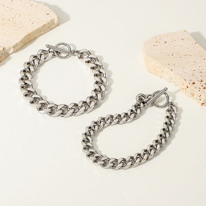 Bracelet à motif géométrique en acier inoxydable à la mode Bracelets en acier inoxydable non réglés quotidiennement