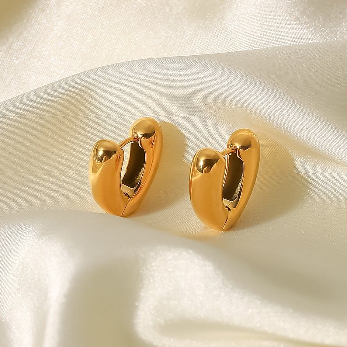 Boucles d'oreilles en acier inoxydable en forme de V à la mode Boucles d'oreilles en acier inoxydable plaqué or