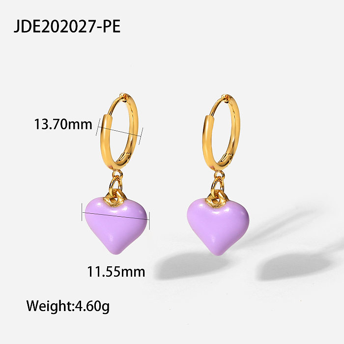 new style 14K Gold Plated Stainless Steel color HeartShaped pendant Earrings
