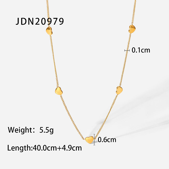Moda nuevo adorno de collar en forma de corazón de acero inoxidable de oro de 18 quilates