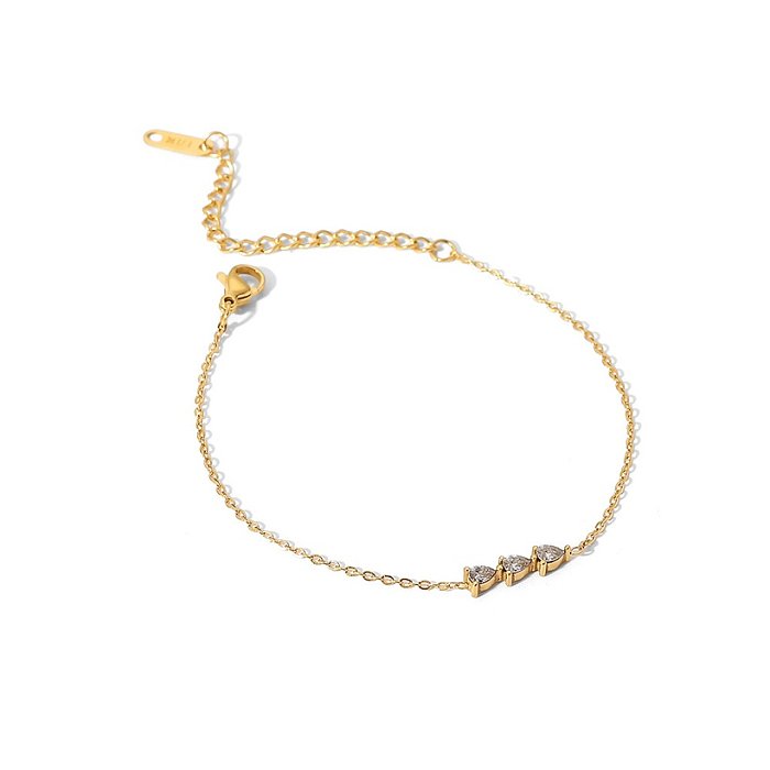 Pulseiras geométricas fashion de aço inoxidável banhadas a ouro zircão pulseiras de aço inoxidável