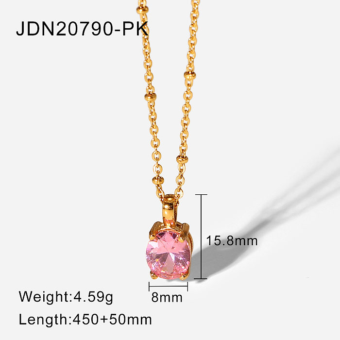 European and American stainless steel zircon pendant necklace
