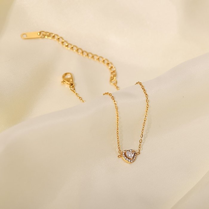 Fashion Heart Shape Stainless Steel Bracelets Gold Plated Zircon Stainless Steel Bracelets