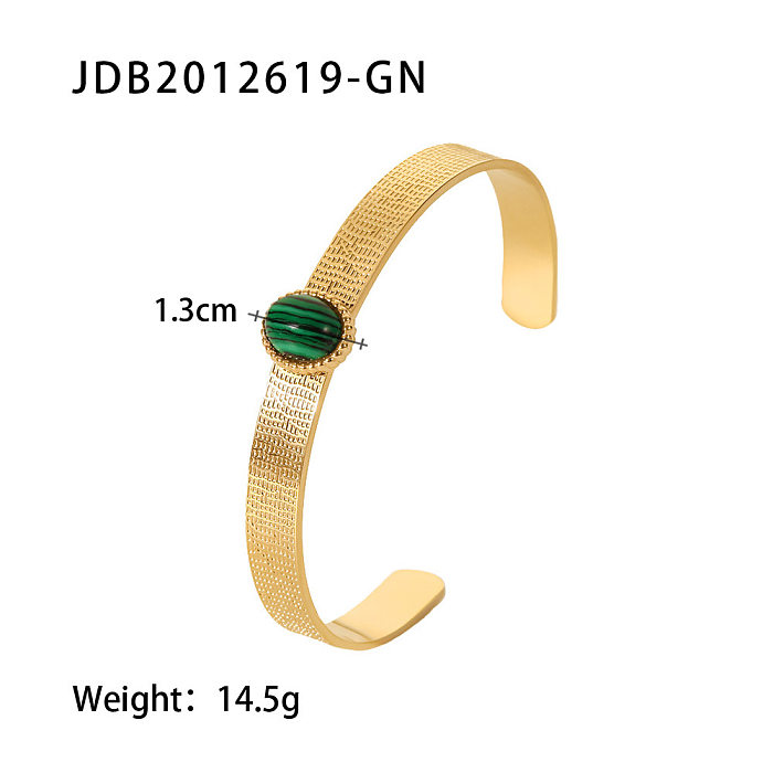 Bracelet en acier inoxydable géométrique de style simple plaqué bracelets en acier inoxydable zircon