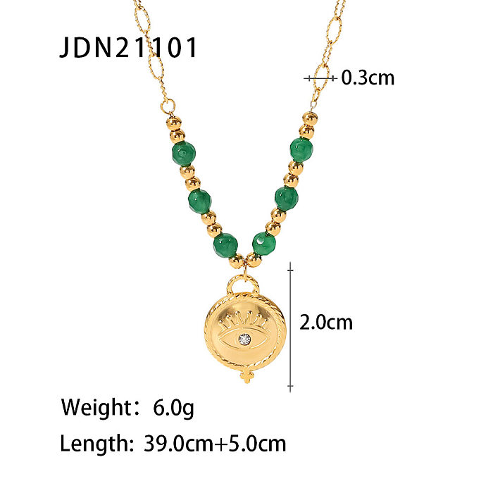 Fashion Eye Stainless Steel Necklace Gold Plated Zircon Stainless Steel Necklaces