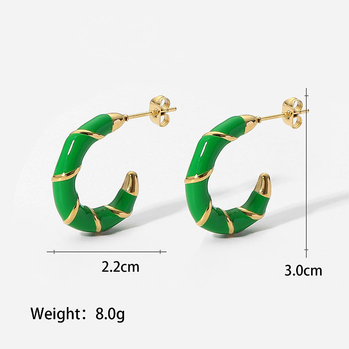 WomenS Fashion Simple Style Geometric Stainless Steel No Inlaid Earrings Plating Stainless Steel Earrings