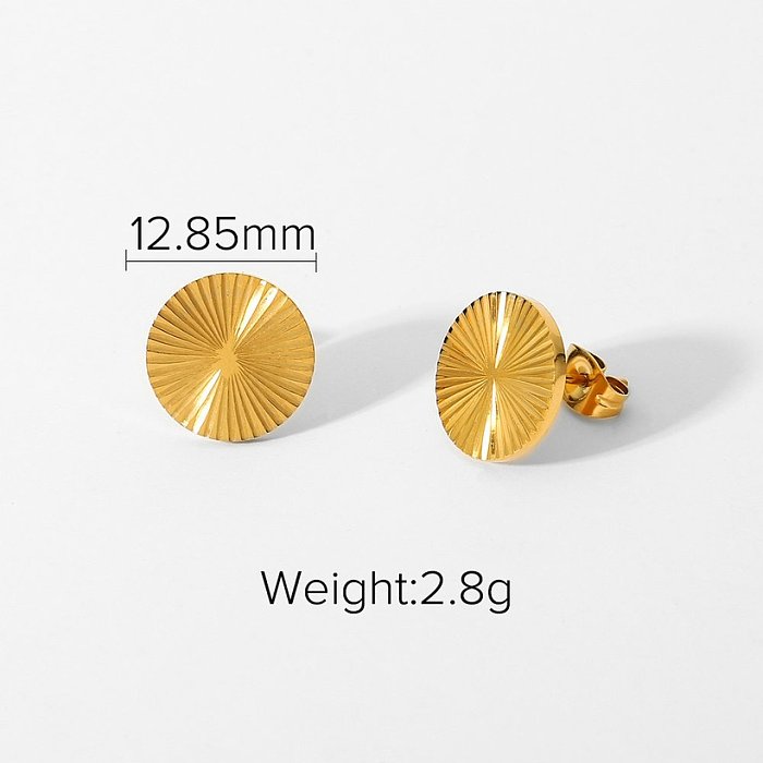 fashion goldplated stainless steel round earrings