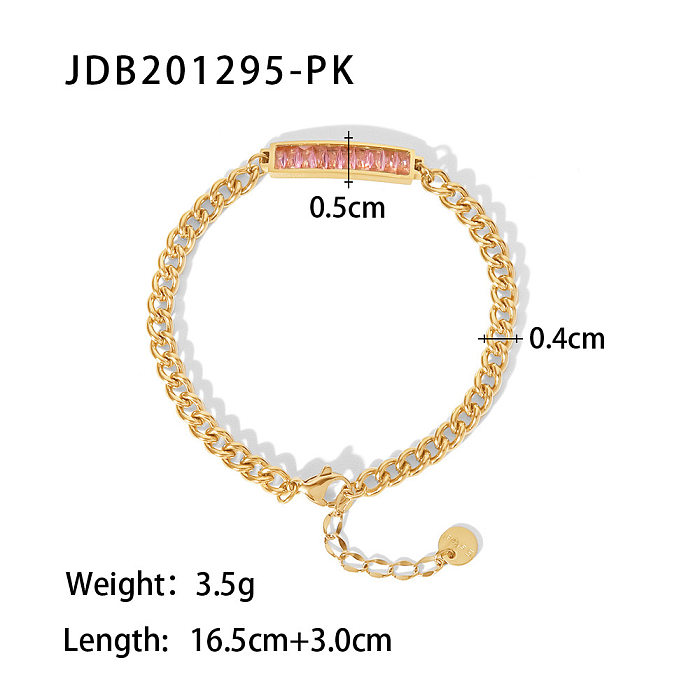 Fashion Geometric Stainless Steel Bracelets Inlay Zircon Stainless Steel Bracelets