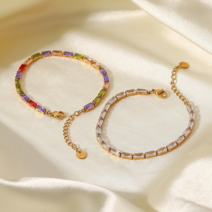 Fashion Geometric Stainless Steel Bracelets Inlay Zircon Stainless Steel Bracelets