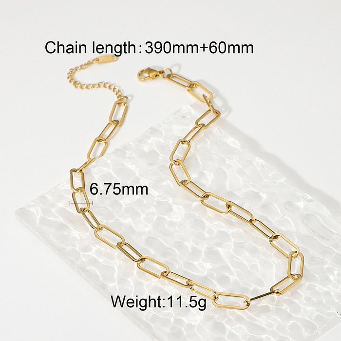 collar de acero inoxidable de oro de 18 quilates al vacío con clip de papel punk