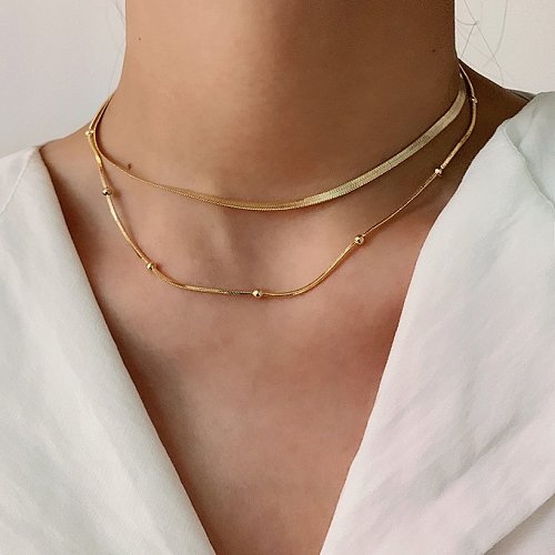 fashion stacking stainless steel collar necklace wholesale jewelry
