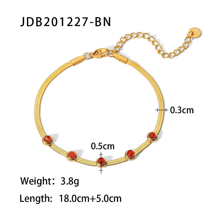Fashion Geometric Stainless Steel Bracelets Gold Plated Zircon Stainless Steel Bracelets