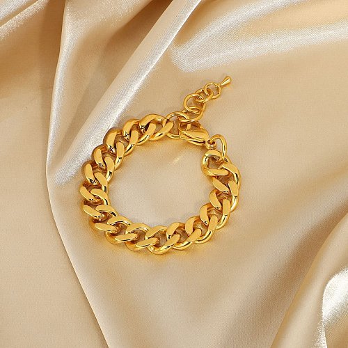 Cuban punk chain goldplated stainless steel bracelet