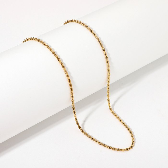 Collier en acier inoxydable plaqué or 18 carats bijoux collier chaîne fine en or