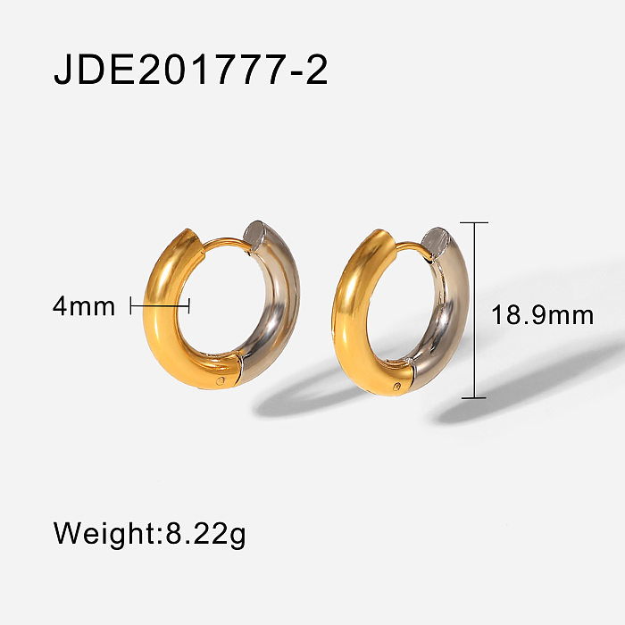simple 18k goldplated stainless steel jewelry gold and silver hoop earrings jewelry