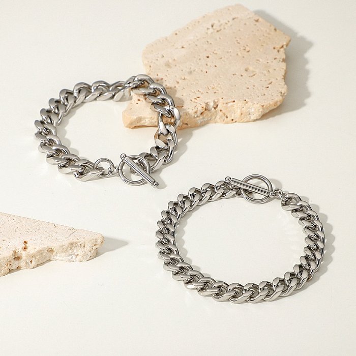 Bracelet à motif géométrique en acier inoxydable à la mode Bracelets en acier inoxydable non réglés quotidiennement