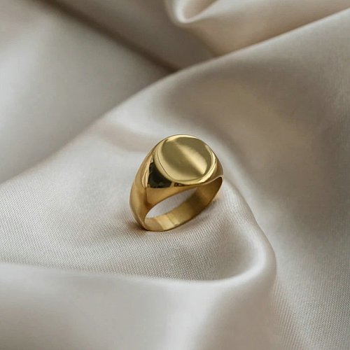 anel de aço inoxidável artesanal brilhante fashion
