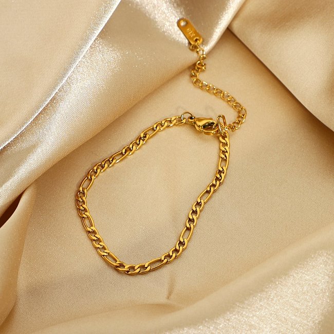 pulseira de aço inoxidável banhada a ouro de galvanoplastia fashion
