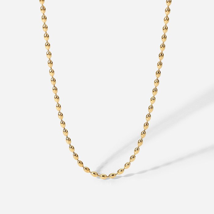 Mode Perlenkette Schmuck geometrische Edelstahl ovale Halskette