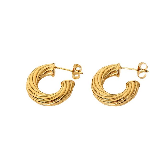 jewelry wholesale jewelry fashion 18K goldplated stainless steel twisted earrings