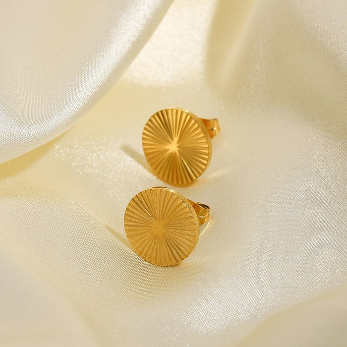 fashion goldplated stainless steel round earrings