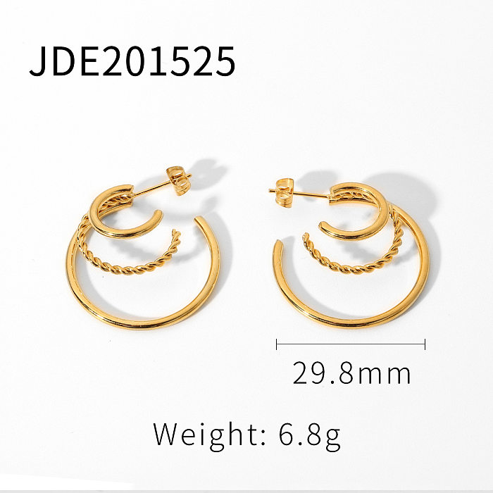 wholesale jewelry threelayer circle stainless steel fashion earrings jewelry