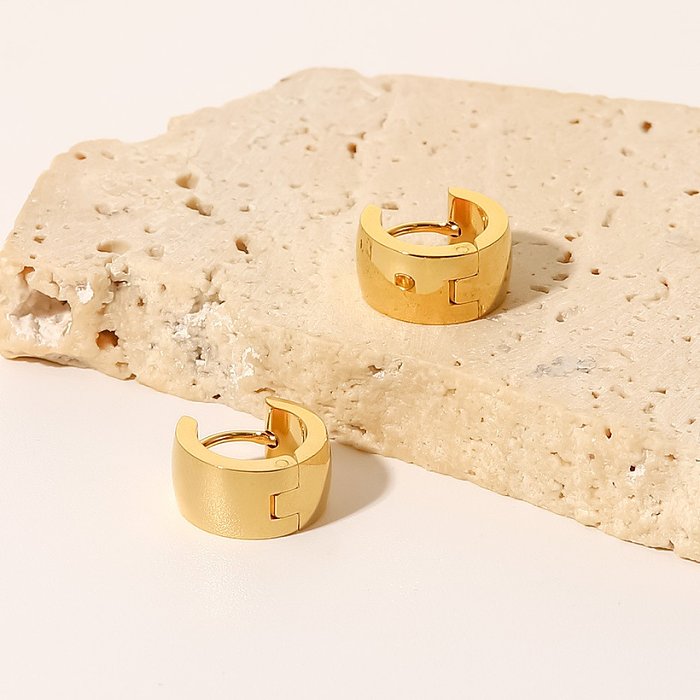 Brincos fashion de aço inoxidável de cor sólida Brincos de aço inoxidável banhados a ouro