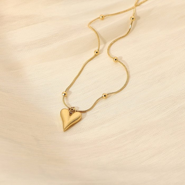 Wholesale Jewelry Cubic Heart Charm Stainless Steel Collar jewelry