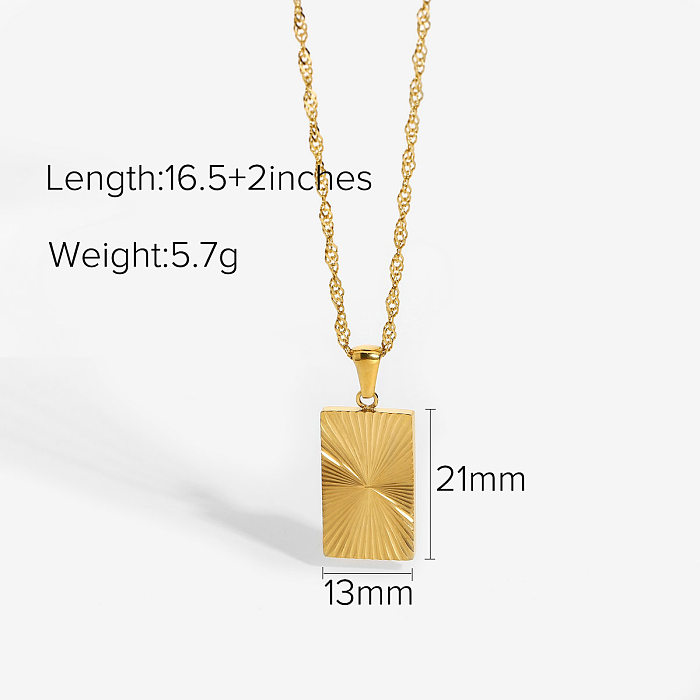 جديد 18 كيلو مطلية بالذهب الفولاذ المقاوم للصدأ قلادة الأزياء شخصية قلادة مربع التارو ختم قلادة قلادة حلية
