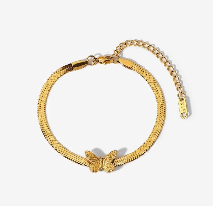 Nouveaux bijoux en acier inoxydable collier à chevrons chaîne bracelet punk papillon serpent chaîne bracelet