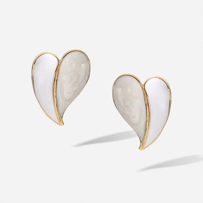 WomenS Fashion Simple Style Commute Heart Stainless Steel No Inlaid Earrings Plating Stainless Steel Earrings
