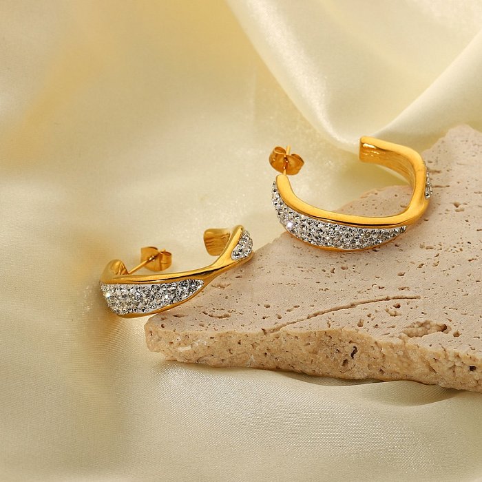 الجملة والمجوهرات الفولاذ المقاوم للصدأ الصليب أقراط الماس والمجوهرات