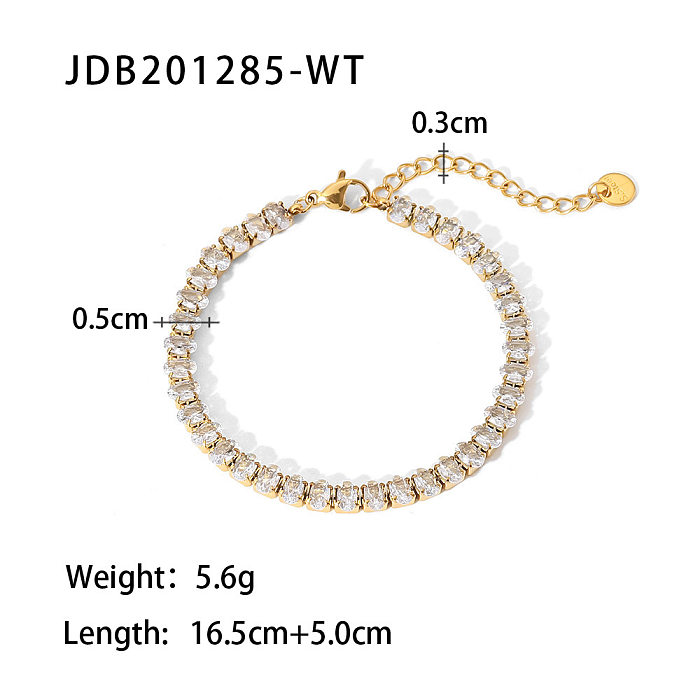 Bracelets en acier inoxydable ovale de mode placage bracelets en acier inoxydable zircon
