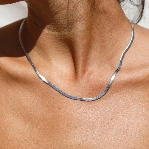 vente en gros bijoux chaîne en os de serpent collier en acier inoxydable bijoux