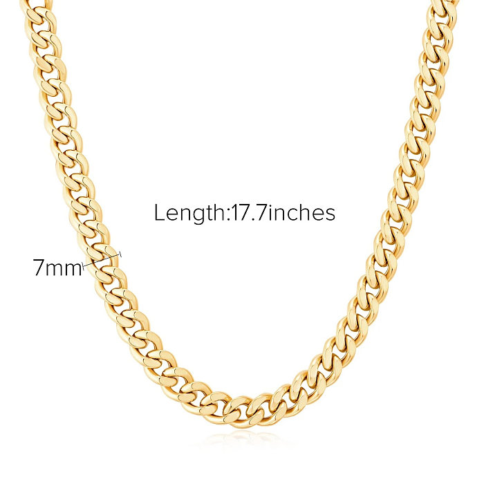 Twisted Cuban Chain 18K Gold Plated Stainless Steel Necklace Hip Hop Necklace Wholesale