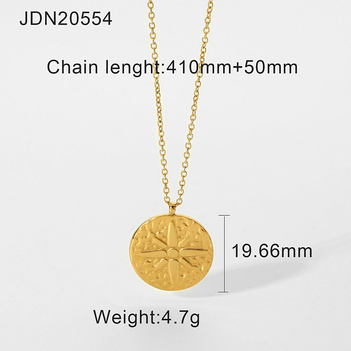الجملة 18K مطلية بالذهب الفولاذ المقاوم للصدأ ثماني نقاط قلادة قلادة نجمة المجوهرات