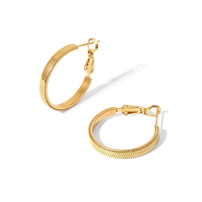 Fashion Solid Color Stainless Steel Earrings Gold Plated Stainless Steel Earrings