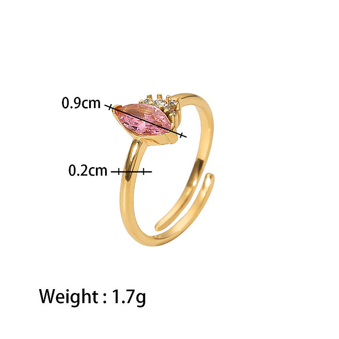 Fashion Oval Stainless Steel Open Ring Plating Zircon Stainless Steel Rings