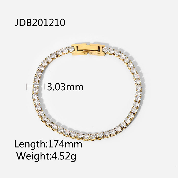 Fashion Geometric Stainless Steel Bracelets Inlay Zircon Stainless Steel Bracelets